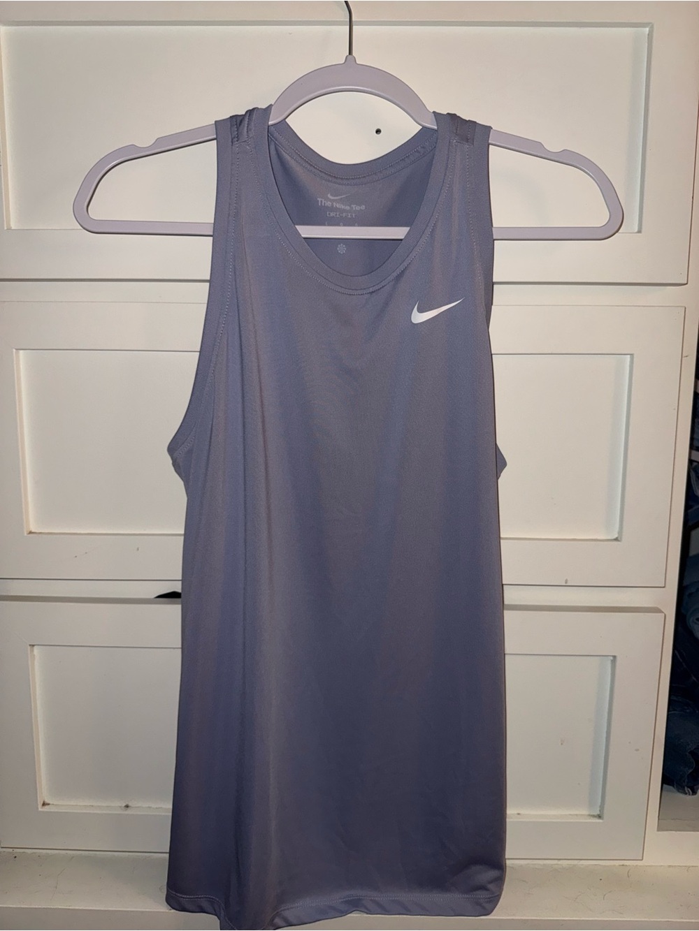 Nike Womens Lavender Performance Tank with White Swoosh